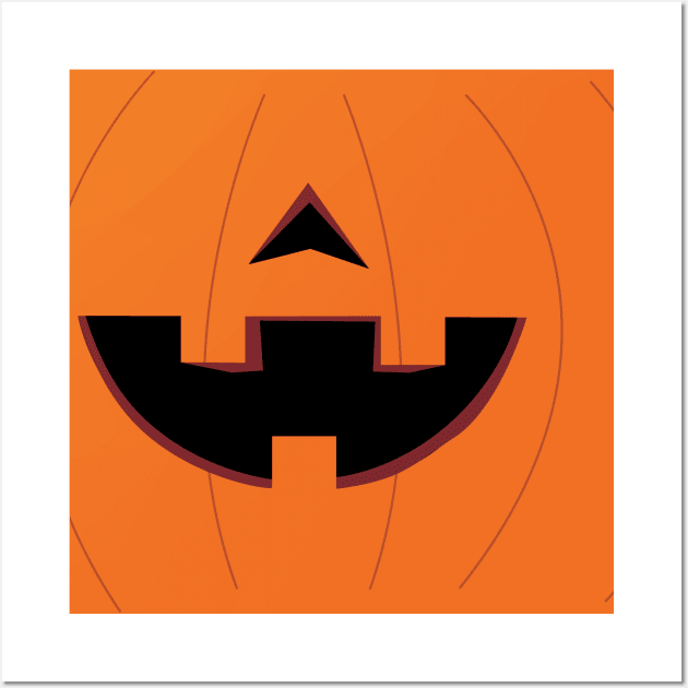 Jack O Lantern Pumpkin Face Mask (Day) Wall Art by Sunny Saturated